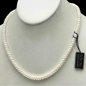 .925 Sterling Silver Accented Honora 18” Elegant Freshwater Pearl Necklace NWT